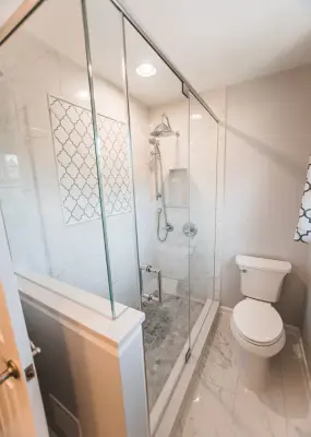 Arcadia Drive Primary Bathroom by Cornerstone Remodeling, LLC