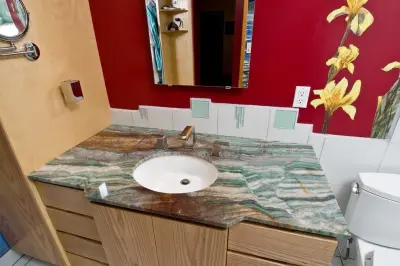 "Glass Rain in the Artist's Bath" — Home Renovation & Remodeling Services project by Arch Design, Inc