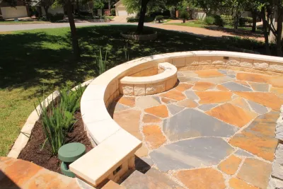 Lakeway Front Yard Patio — Landscape Design project by GreenScapes Landscaping & Pools in Lakeway