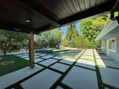 Outdoor Landscape Design and Swimming Pool Setup by Goldenline Remodeling