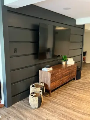 Custom Basement Project at Hunters Run Legacy by Morrolina Construction