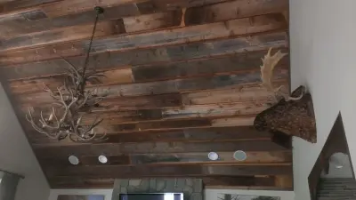 Reclaimed Barn Wood Ceiling by Wiser Home Remodeling INC
