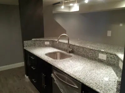 Ladue Basement featuring Galley Kitchen — Home Renovation & Remodeling Services project by Pro Basement Inc.