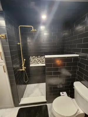 Black Basement Bathroom by Seawolf Development