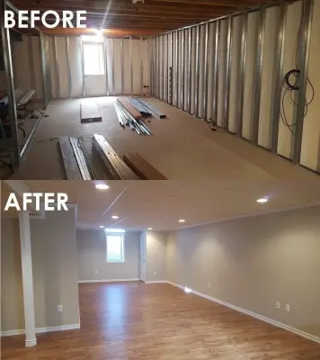 Boston MA Basement Renovation by LUX Renovations/ Owens Corning Basements