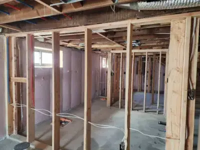Basement Framing Project by Re-Up Construction, LLC