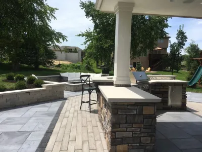 West Omaha Outdoor Living Space & Kitchen by Hardscape Contractors