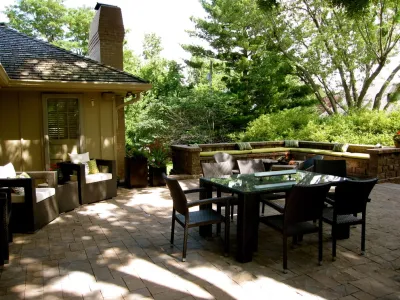 Rockbrook Family Outdoor Living Space by Hardscape Contractors