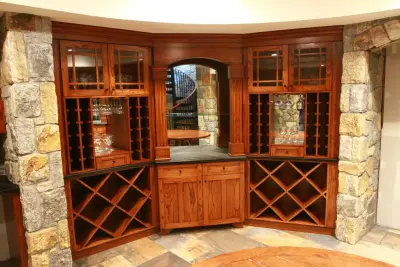 Custom Designed Wine Cellar in Basement Renovation by Wiser Home Remodeling INC