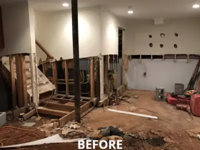 Atlanta Basement with Fitness Area and Wet Bar by Innovative Design Build