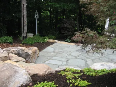 Summerfield Backyard Patio and Plantings by Hawkins Landscape Architecture/TriadGarden