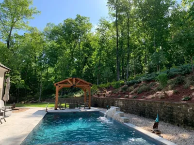 Greensboro NC- Pool and Hillside Landscape by Hawkins Landscape Architecture/TriadGarden