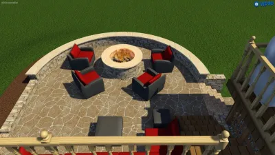 Winston-Salem, NC New patio and Firepit Area- 3D Landscape Design by Hawkins Landscape Architecture/TriadGarden