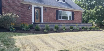 Front Patio with Retaining/Seat wall — Landscape Design project by Heath Outdoor