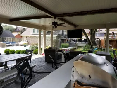 Outdoor Landscape, Patio & Custom Playset With Rock Climbing Wall by Heath Outdoor