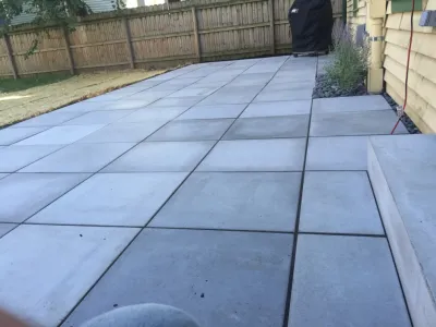 Concrete Backyard Patio — Landscape Design project by Heath Outdoor