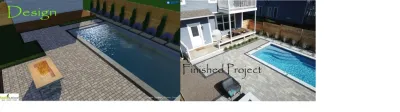 Pool Patio, Fire Pit & Landscaping — Landscape Design project by Heath Outdoor