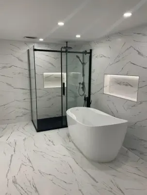Illuminated Niche for Bathroom Renovation — Home Renovation & Remodeling Services project by 781 Construction LLC
