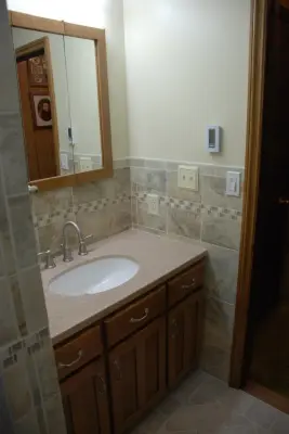 Restroom renovation — Home Renovation & Remodeling Services project by Triangle Cabinet & Specialty Company