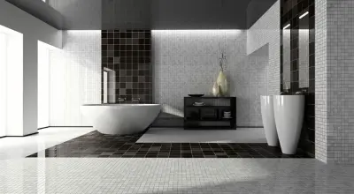 Contemporary Master Bathroom Renovation by 52 Star Construction, Inc.