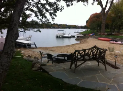 Natural Stone Lakeside Patios — Landscape Design project by Hively Landscaping Inc. in Plainfield