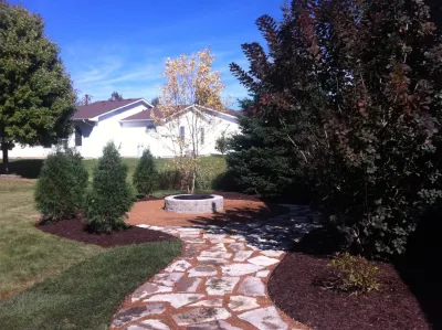 Re-purposed Walks with Fire Pit and New Patio — Landscape Design project by Hively Landscaping Inc. in Plainfield