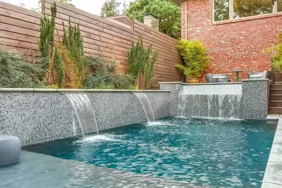 Dallas Formal Geometric Pool — Landscape Design project by Hobert Pools And Spas