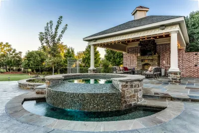 Freeform Pool and Detached Spa by Hobert Pools — Landscape Design project by Hobert Pools And Spas