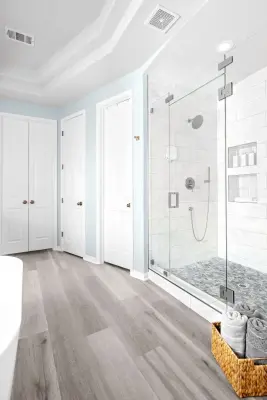 Contemporary Bathroom Renovation in Round Rock by Jonestar Construction