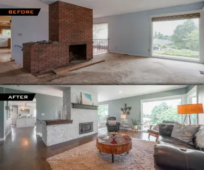 Before and After Images — Home Renovation & Remodeling Services project by Burris Construction Services