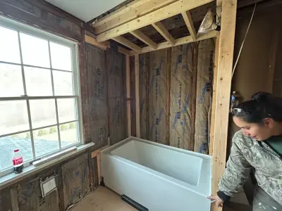 UBE Marble Bathroom Renovation for Guests by Doylestown Builders
