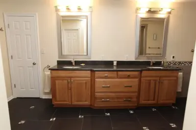 Traditional Master Bath Renovation with a Modern Touch by Booher Remodeling Company