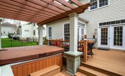 Urban deck + pergola + spa by Iris Design Associates