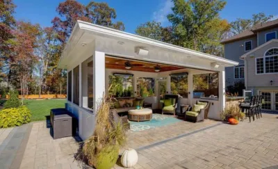 Pool and covered spaces by Iris Design Associates