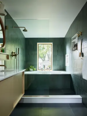 Bourne Bath Jamaica Plain — Home Renovation & Remodeling Services project by Peter Buzzelle Custom Carpentry Inc.