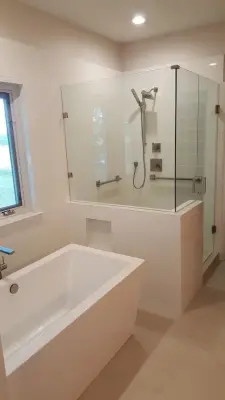 Contemporary Industrial Spa Bathroom by Artisan Tile Remodeling