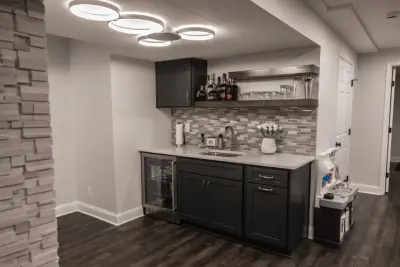 Modern Informal Basement Leawood, KS by KCBR Design | Remodel