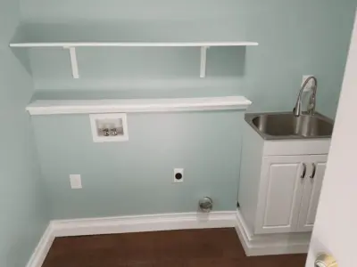 Alluring Aqua Laundry Space — Kitchen Remodeling project by Built To Last