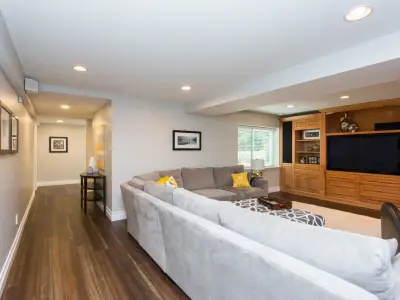 Contemporary Basement and Bathroom Renovation for Christopher Winds by More For Less Remodeling