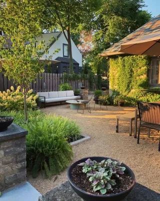 European-Feel Courtyard — Landscape Design project by Jacobs Grant Design Ltd