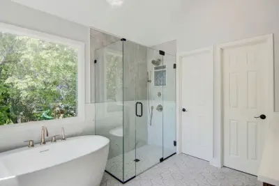 Timeless and Neat Primary Bathroom Renovation in Overland Park, KS by KCBR Design | Remodel