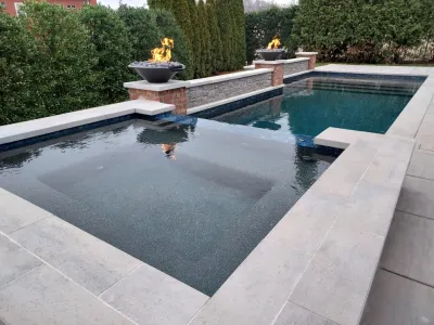 New Pool, Spa and Patio in Franklin, Tennessee — Landscape Design project by Allin Landscaping in Franklin