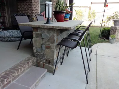Dual Level Outdoor Kitchen & Bar — Landscape Design project by Allin Landscaping