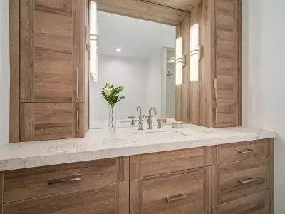 Apartment Restroom by Sawhill Kitchens