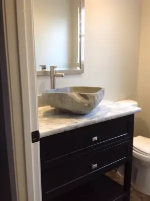 Modern Bathroom in South County by More For Less Remodeling