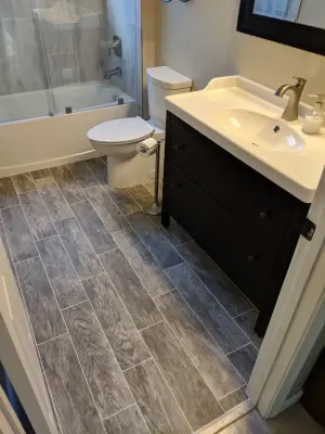 Modern Guest Bathroom Makeover by Rafael Inc