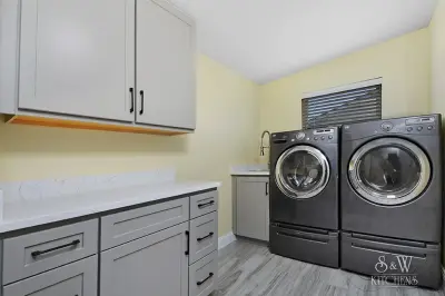 modern kitchen and laundry renovation — Kitchen Remodeling project by Laura Scott - S & W Kitchens