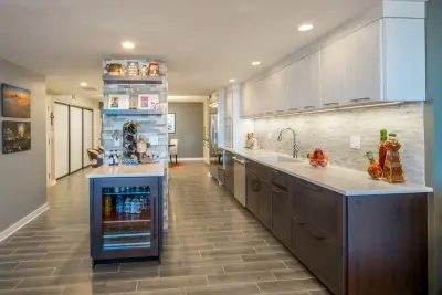 Modern Kitchen Design with Texture by North Shore Kitchen Design Center
