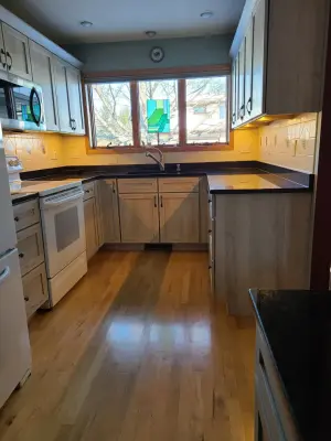 Modern Kitchen Refacing with Shaker-Style Cabinets in Textured "Nizza" by Kitchen Solvers Of Madison