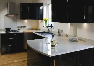Sophisticated Kitchen: Dark Cabinets and Light Countertops in Jacksonville — Kitchen Remodeling project by Granite Transformations Of Jacksonville